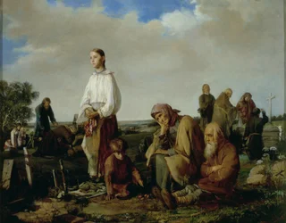 Die Totenwache auf dem Friedhof, 1865